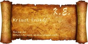 Kriszt Enikő névjegykártya