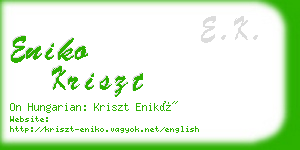 eniko kriszt business card